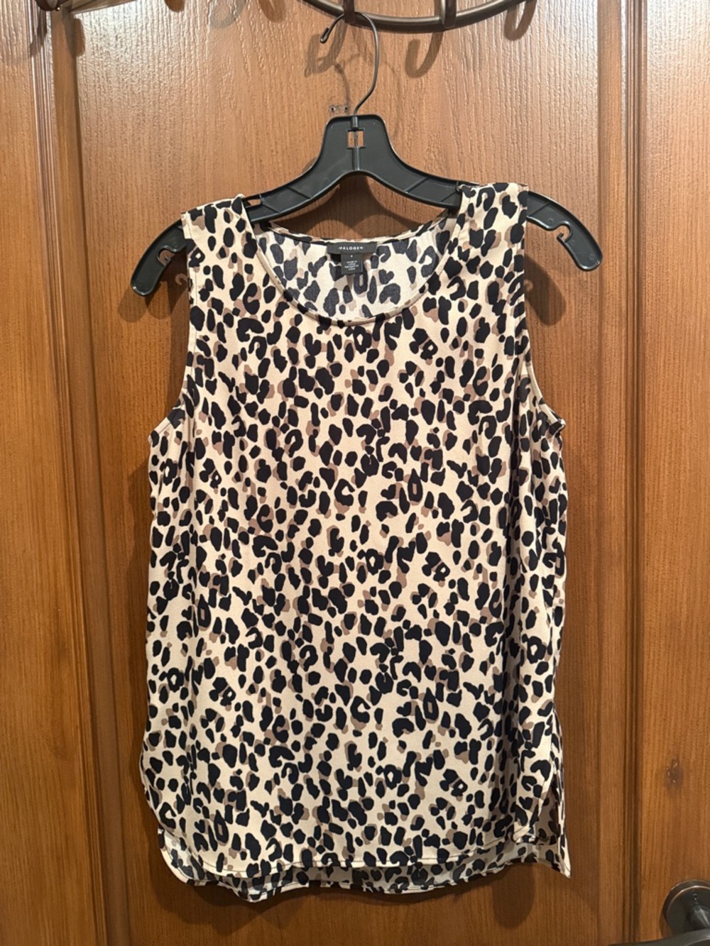 Halogen Beige and Black Leopard Print Sleeveless Cami